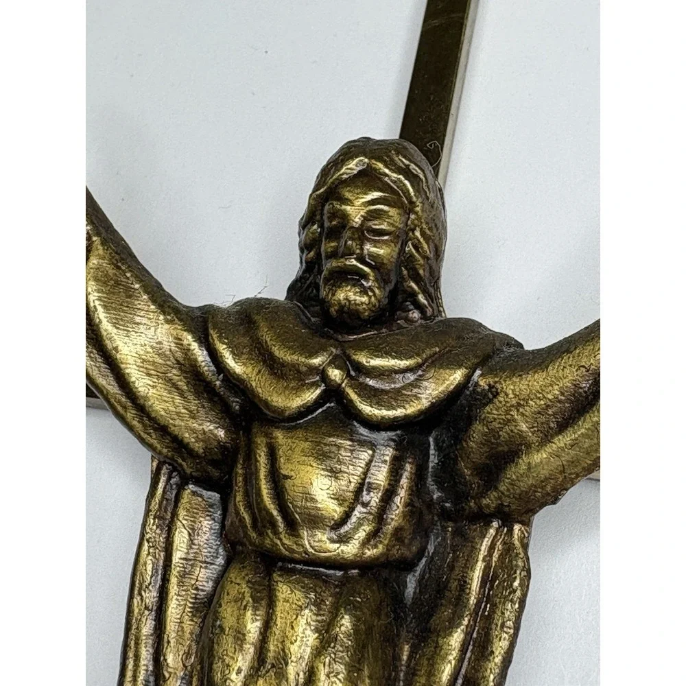 Brass Risen Christ Crucifix Cross 10